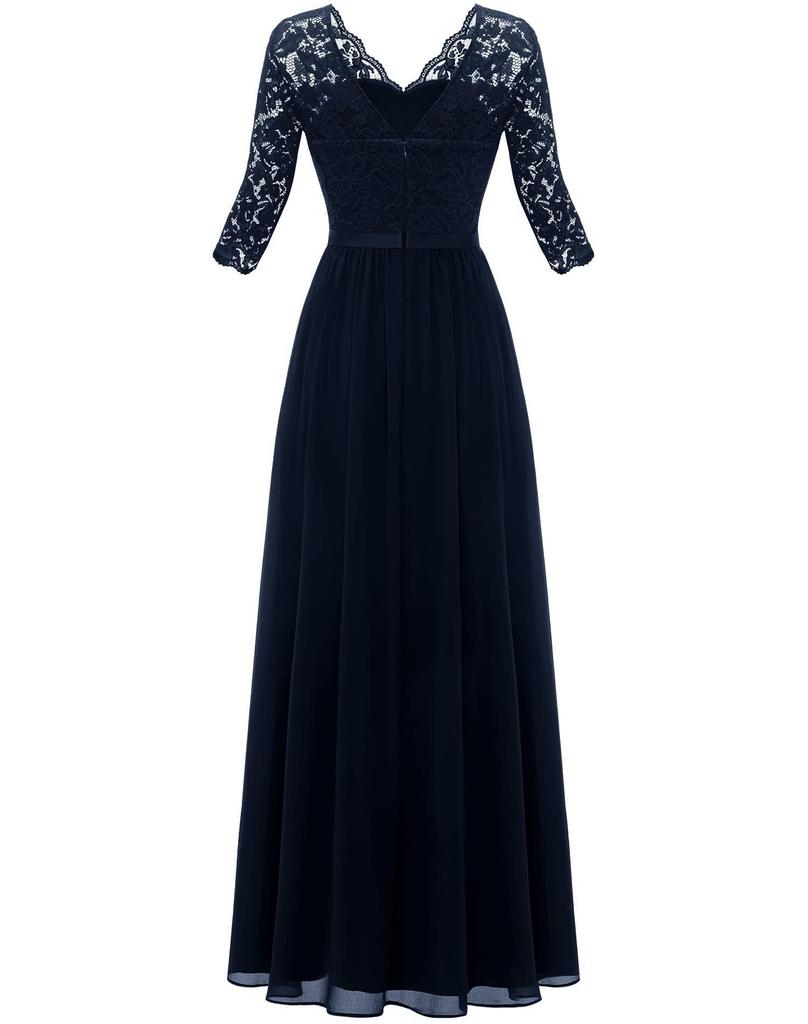 Elegant Lace Splicing Long Evening Dress for an Impressive Look