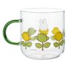 Dick Bruna Glass Colored Green and 400140 "Miffy" Heat-Resistant Mug, Approx. 400ml, Microwave-Safe, Handle, Rose,