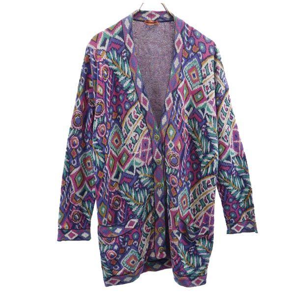 

Missoni Сделано в Италии Старый комбинезон с ручкой Вязаный кардиган с длинным рукавом 44 Женский Б/У