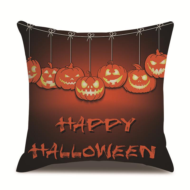 Halloweenský lněný povlak na polštář Tištěný povlak na polštář
