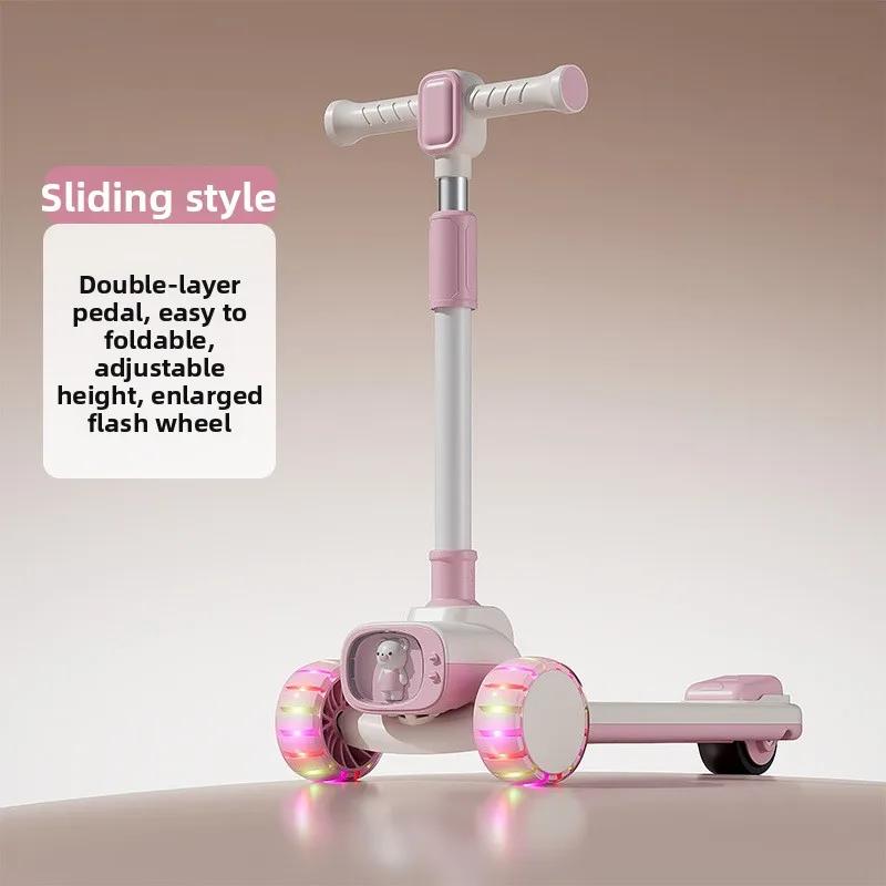 

Уличный Новый Самокат для Катания Большая Модель Подростковый Мобильный Самокат Флэш Игрушечная Машина Складной 2-в-1 Многофункциональный Педальный Самокат Складной