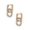 Retro Double Loop Design Drop Earrings Gold Color Geometric Round Hoop Earrings for Women Girls Punk Hip Hop Fashion Jewelry