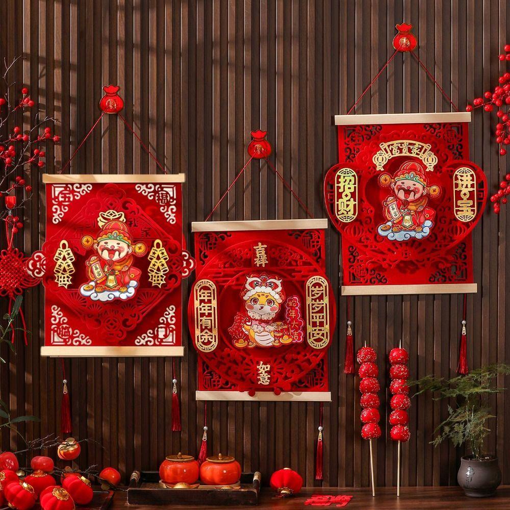 Thickened Spring Festival Hanging Decoration with Tassel God of Wealth Pendant  Living Room