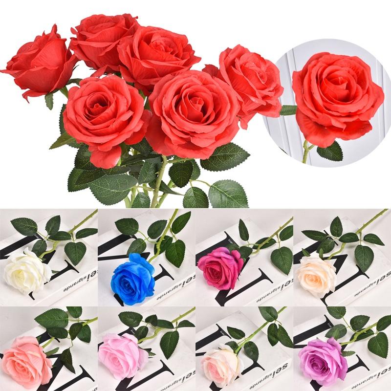 50cm Long Stem Artificial Roses Elegant Fake Silk Flowers For Wedding Home Decor