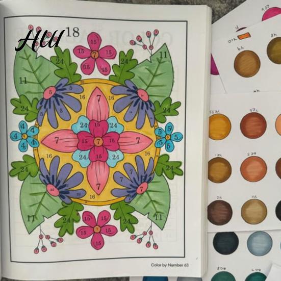 Libro da Colorare Adulti Resistente Colora per Numero per 75 Bellissimi Disegni Terapia dell'Ansia Rilassamento Sollievo dallo Stress Dimensioni Piccole