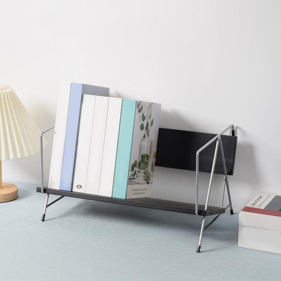 Nordic Retro Bookshelf Bench Style Walnut Storage Rack Desktop Organizer for Magazines Book And Decorations Stylish Home Office Organizer