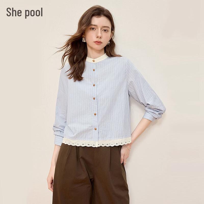 Women s Sweet Striped Heart Cutout Long Sleeve Shirt XL