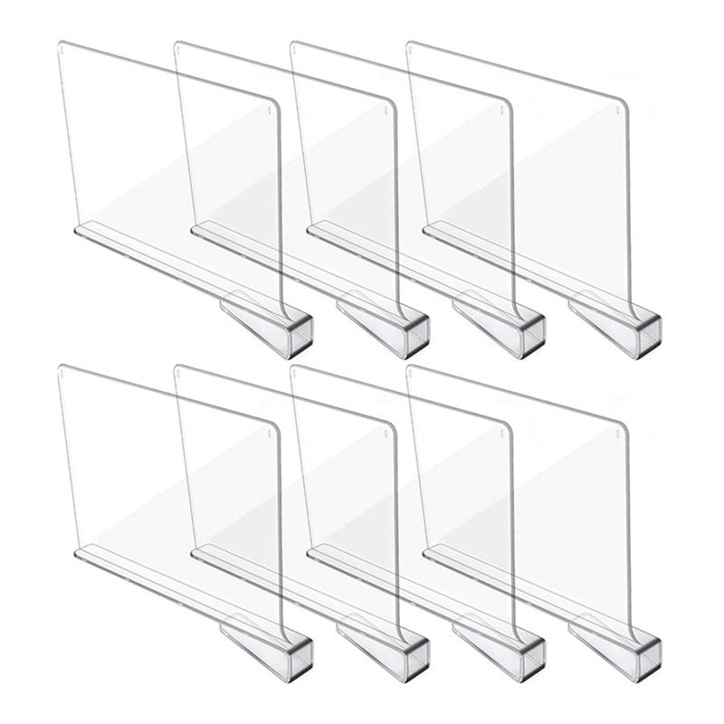 Clear Acrylic Closet Shelf Bookcase Divider Home Use Wardrobe Shelf Bookcase Divider Baffle Commodity Storage