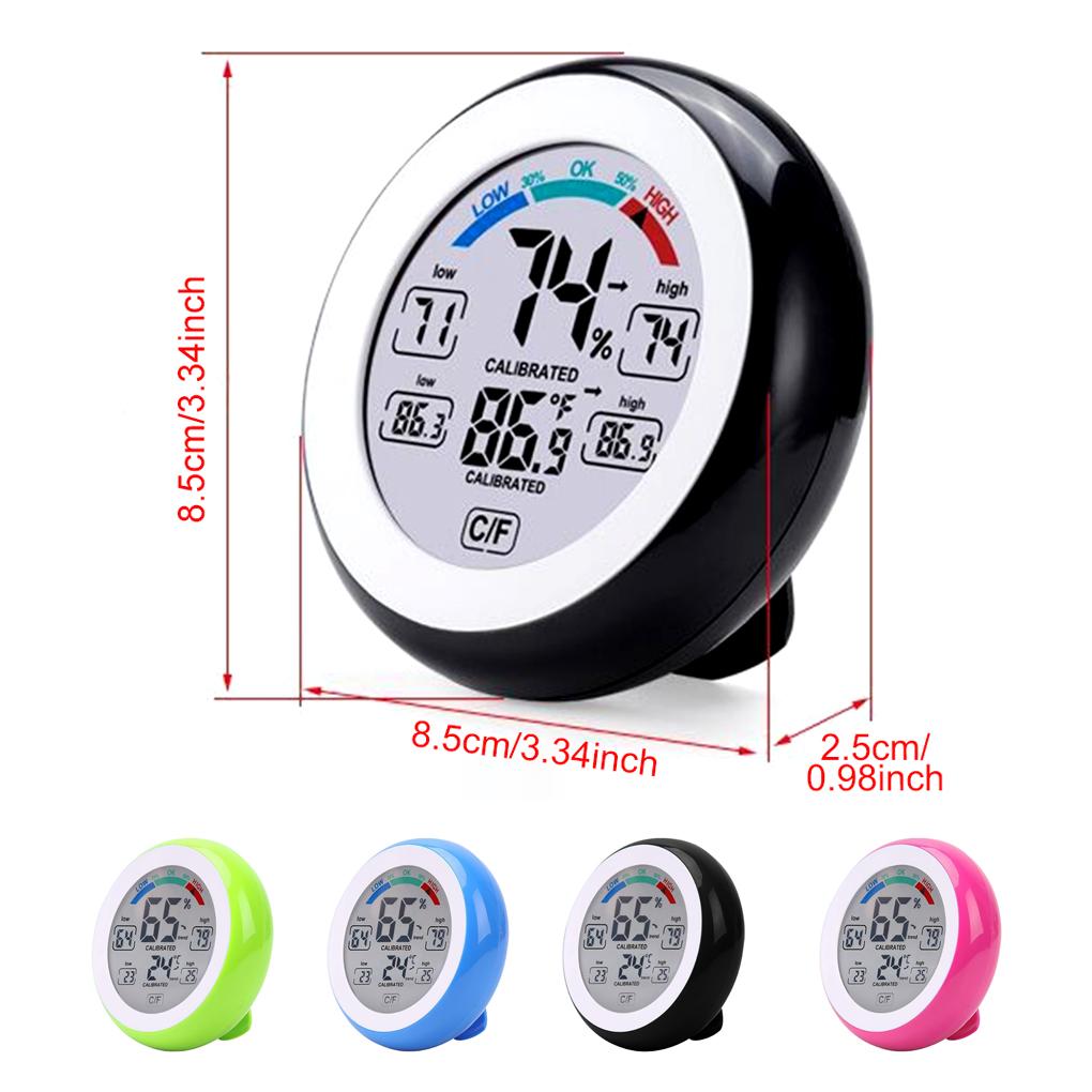 LED Electronic Digital Temperature Humidity Thermometer Meter Plastic Bathroom Hygrometer Weather Station Alarm Clock Gauge