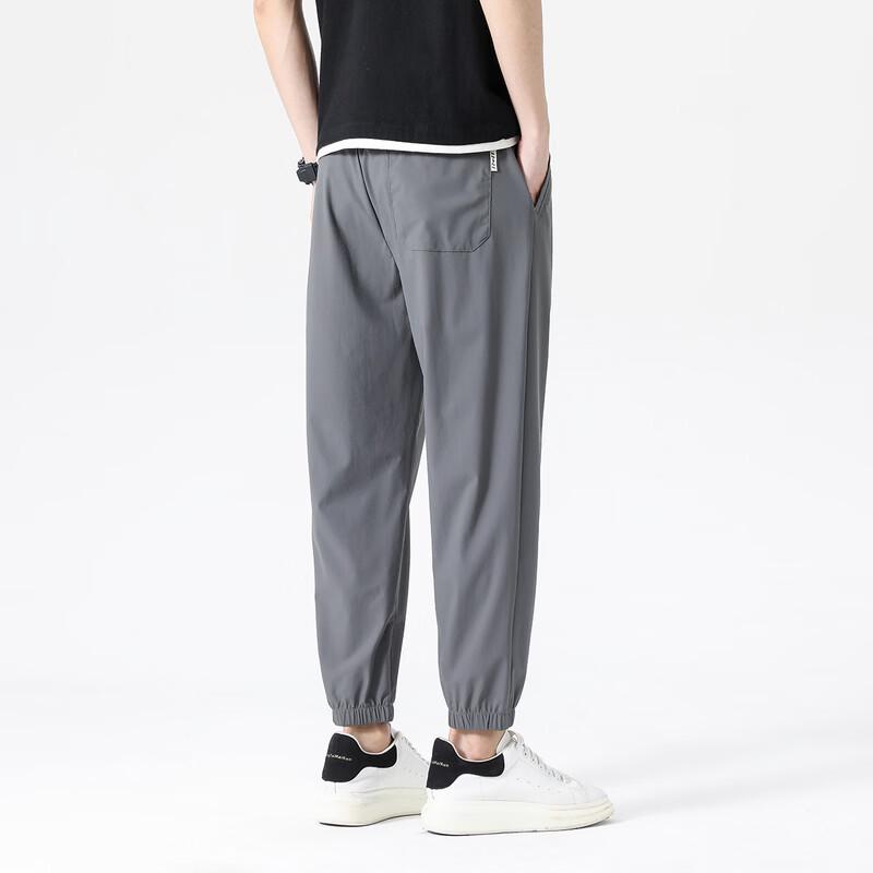 Men's Plus Size Ice Silk Cropped Jogger Pants