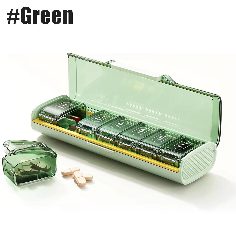 1 ks Vlhkotěsný týdenní organizér na pilulky Bez BPA Cestovní 7denní krabička na pilulky Pouzdro na cestování pro vitamíny Doplňky Léky