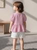 Baby Girl Clothing Set Summer Outfit Pink Stripe Top with Bow & Shorts Newborn Toddler 0-3Y