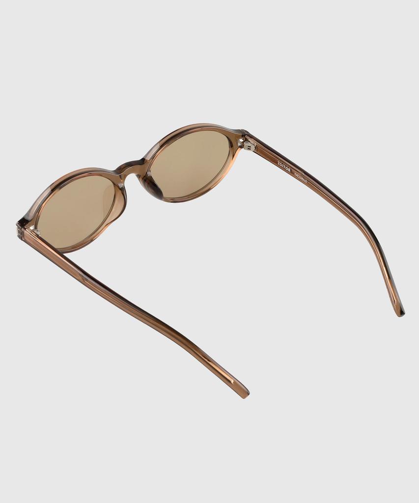 Tuditeo Mon Tinted Lightweight Horn-Rimmed Geek Chic Sunglasses Nylon Tinted Lens C2 Brown