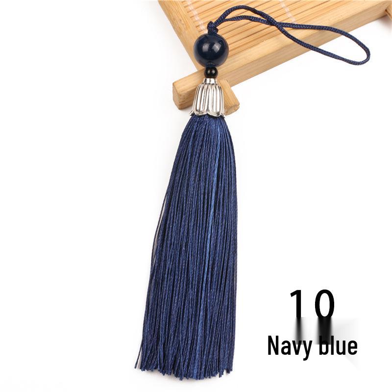 8cm Beaded Ice Silk Tassel Pendant for Hats & Bookmarks - Fine Thread Design, Free Shipping