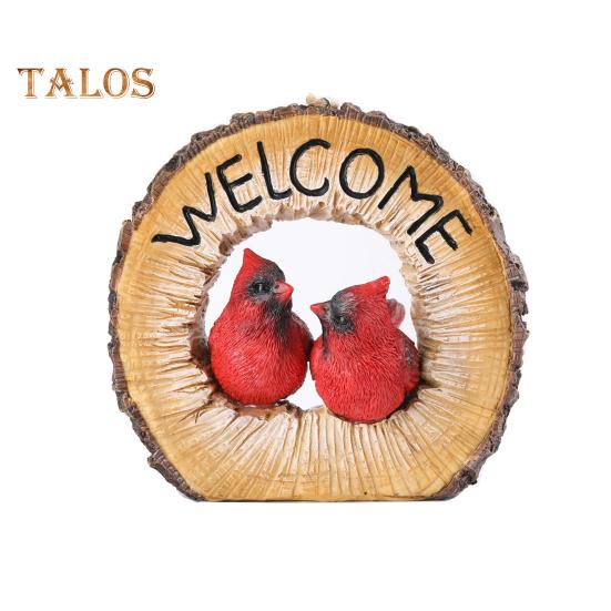 

Пара красных птиц, статуэтка из смолы, птица, садовое подвесное украшение, наружная статуя птицы с подвесной веревкой для крыльца, домашнего внутреннего и наружного декора красный