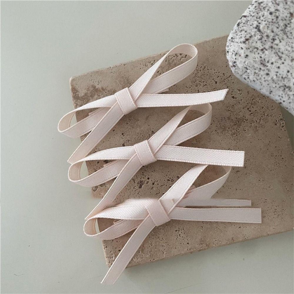 

Lolita Hair Barrettes Solid Color Women Hair Clip Fresh Bow Duckbill Clip Daily