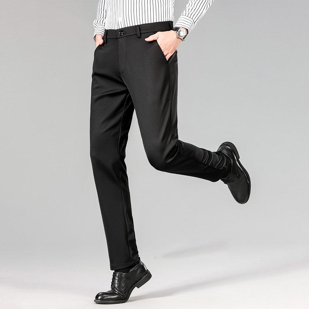 Plus Size Trousers Men Business Suit Pants Stretch Formal Dress Pants Big Man Classic Black Trousers