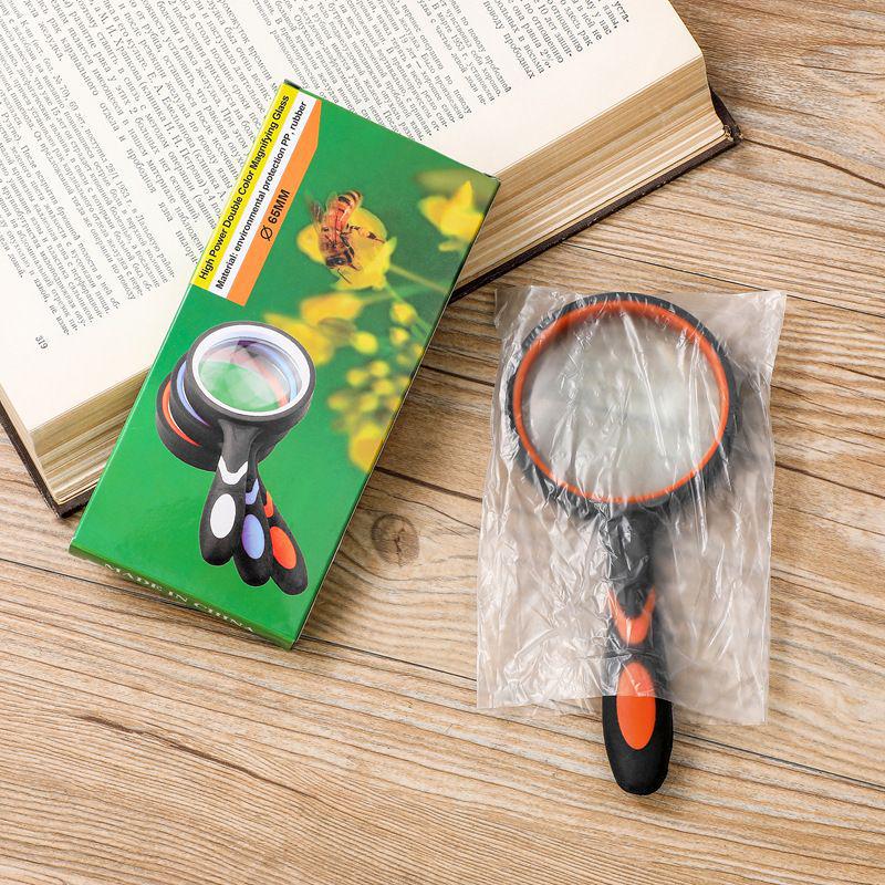 Elderly Reading HD Rubber Anti-Drop Optical Lens Handheld Magnifier