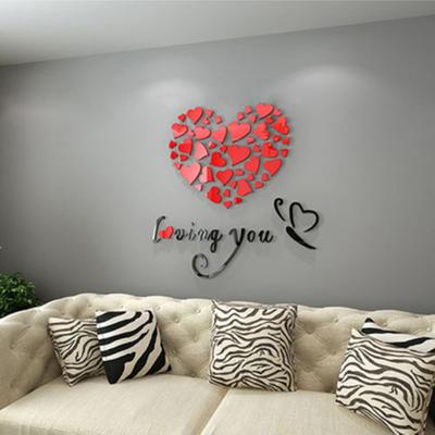 Romantic Love 3D Heart Loving You Wall Sticker Decor DIY Decal Home Office Gift ARI