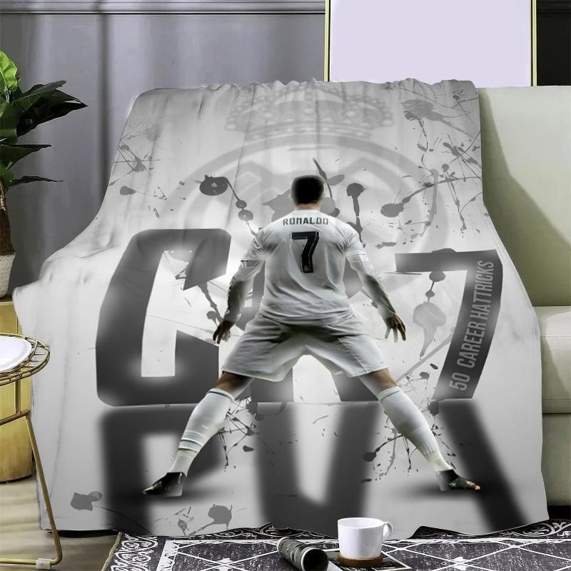 Football Star Printed Picnic Blankets R-ronaldo M-Messis Warm Blanket Soft and Comfortable Blanket Home Travel Birthday Gift