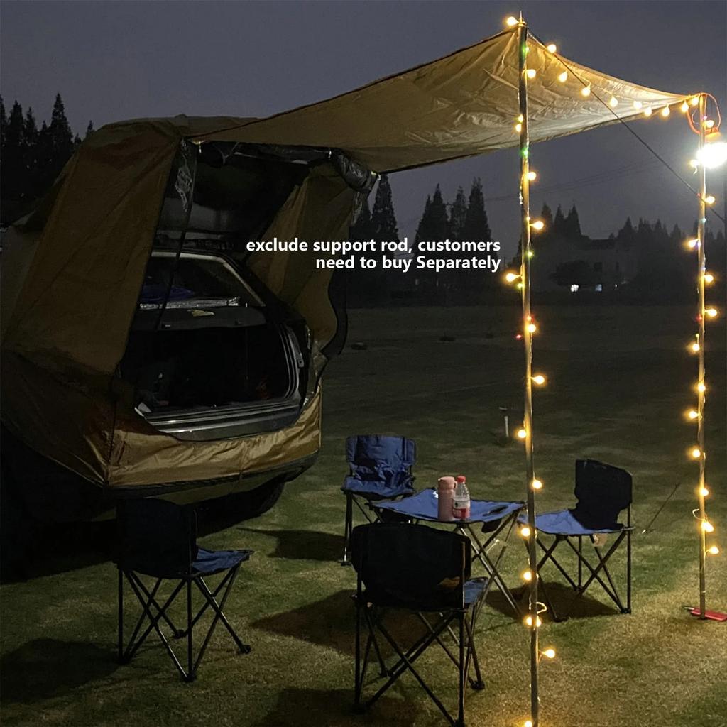 Manual Operation SUV Tailgate Shade Awning Tent - Car Sun Shelter With Windproof Ropes & Hooks - Portable Camping Shade Canopy