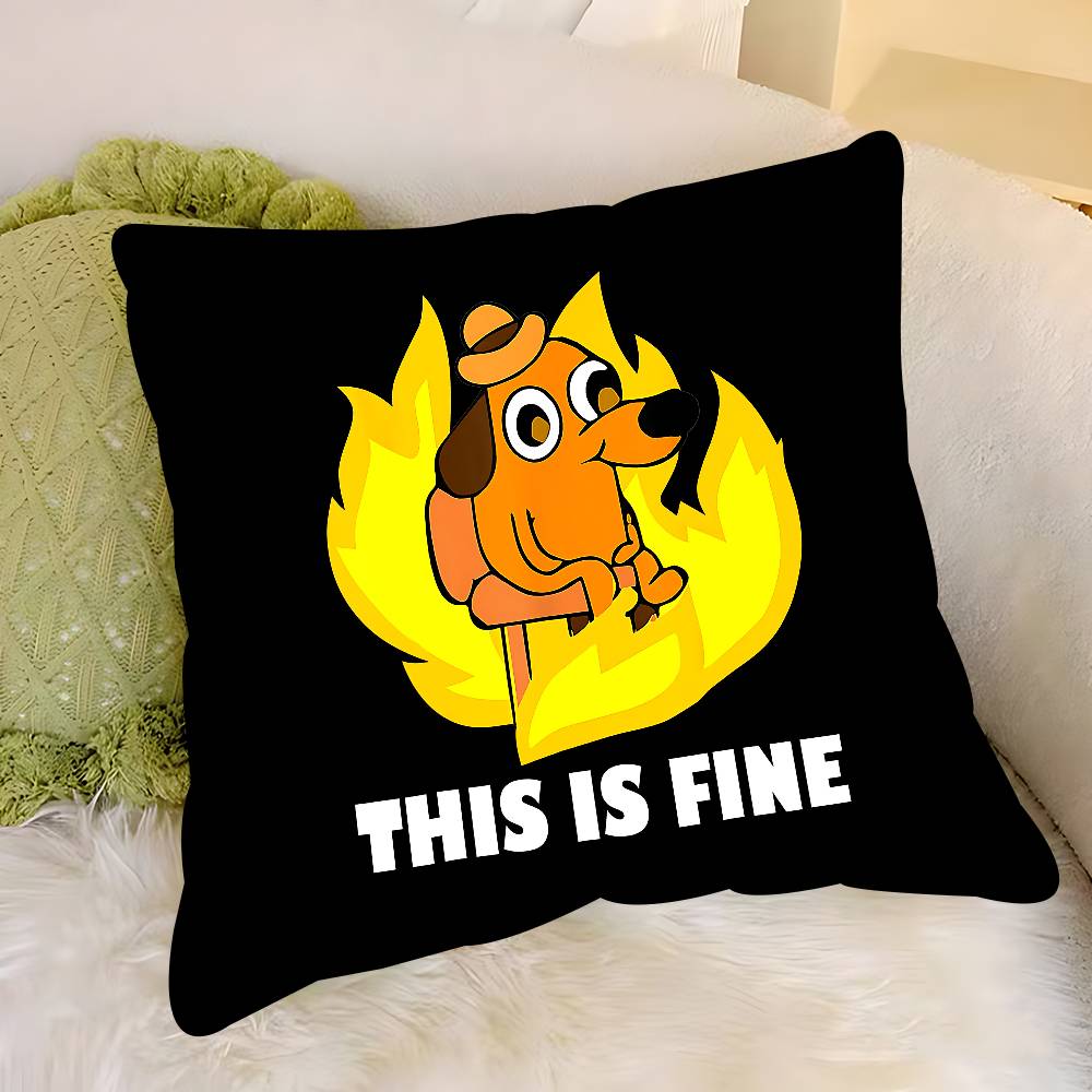 

THIS IS FINE Pillow Case Removable Washable Cushion Cover – All-Season Soft Linen 12x12Inch