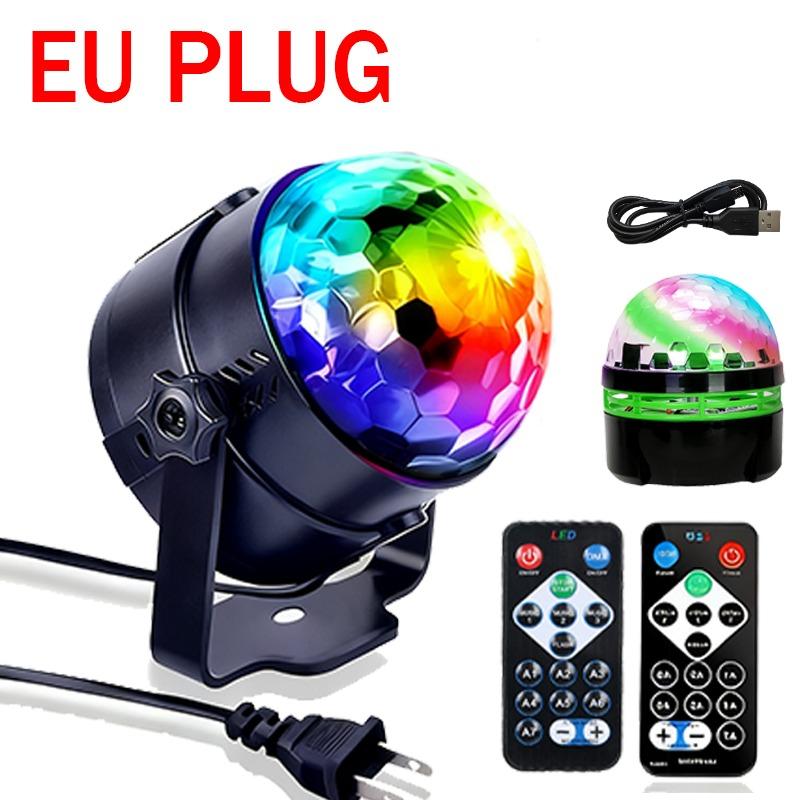 RGB LED Stage Disco Light Rotating DJ Ball Strobe Sound Control Magic Dance Car Christmas Gift Party Club Laser Show Lamp Party