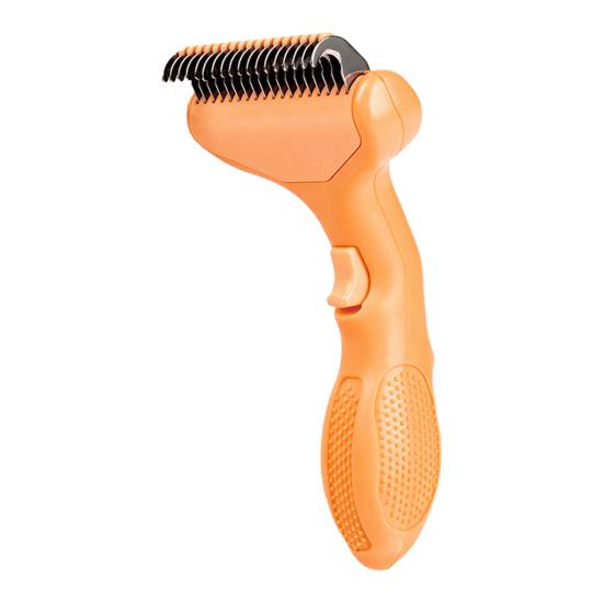 Pet Dematting Comb Dogs Undercoat Rake Deshedding Tool with Curved оранжевый
