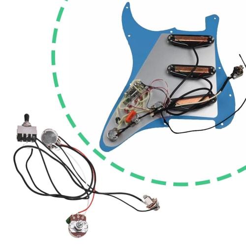 Guitar Wiring Harness, Electric Guitar Wiring Harness Kit Replacement Guitar Pre-Wired Harness Humbucker Wiring Harness 3-Way Toggle Switch for Electr