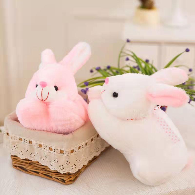 Couple Cute Little White Rabbit Plush Toy, Lying Down Doll Rag Doll Children's Gift, Jade Rabbit Doll