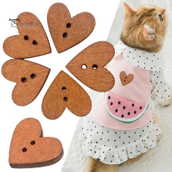 

50 шт./пакет пуговицы в форме сердца практичные DIY деревянные милые мультяшные пуговицы для одежды домашних животных для дома 20 mm