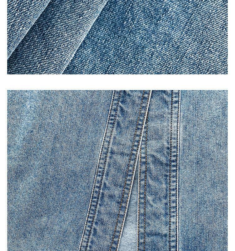High-End Blue Retro Denim Summer Dress for Women 2026: Slimming Waist-Cinched, Temperament Fashion, Long Commute Style