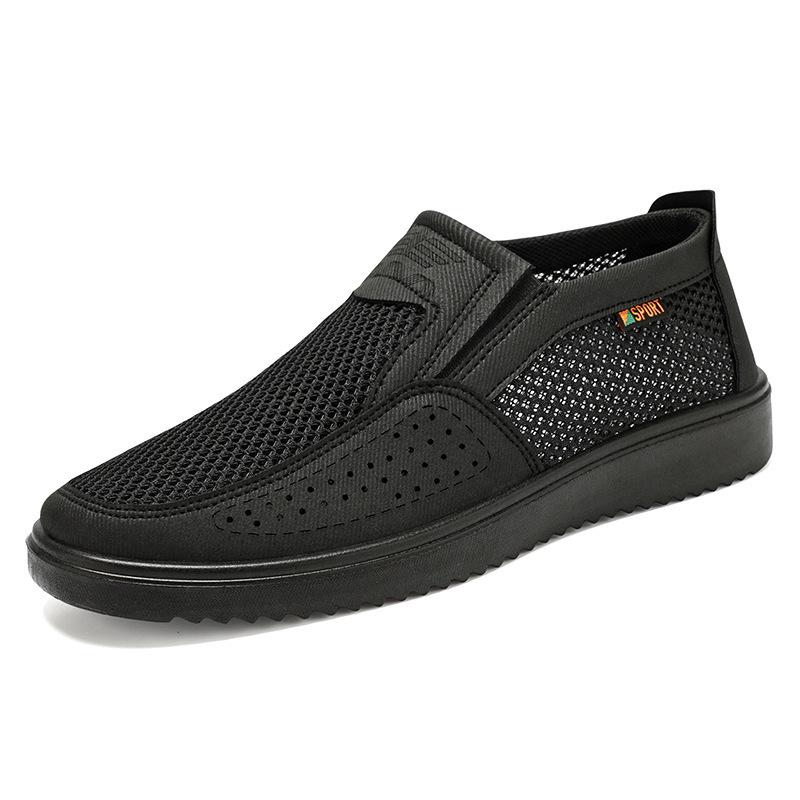 New Large Size Old Beijing Mesh Shoes Men's Shoes Breathable One-pedal Casual Polyurethane Men