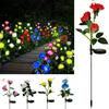 Color-changing Solar Rose Led Lights For Outdoor Garden Pathway Waterproof Lamp