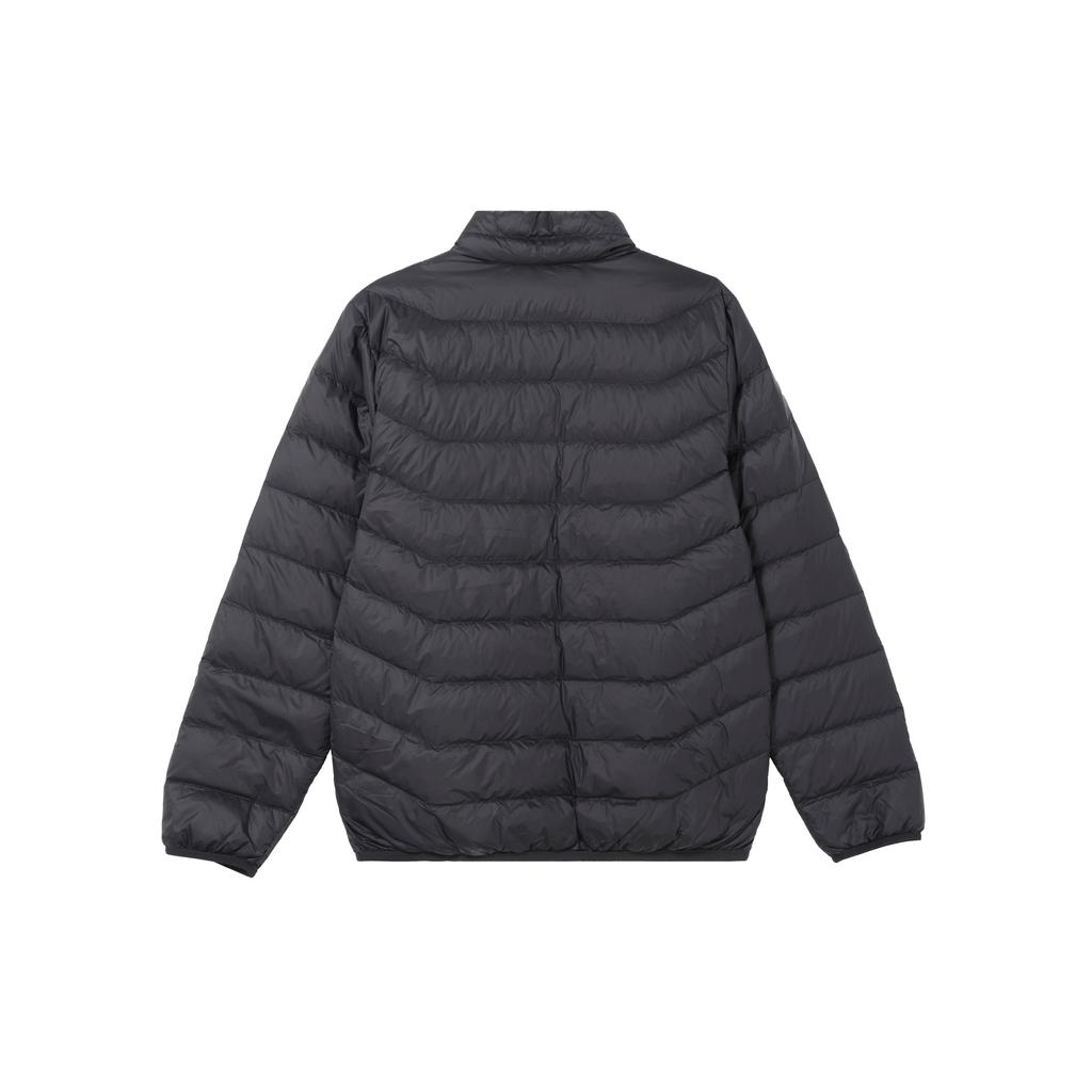 Anta Solid Color Zip Stand Collar Warm Down Jacket Men Outerwear Basic-Black 152347902-5