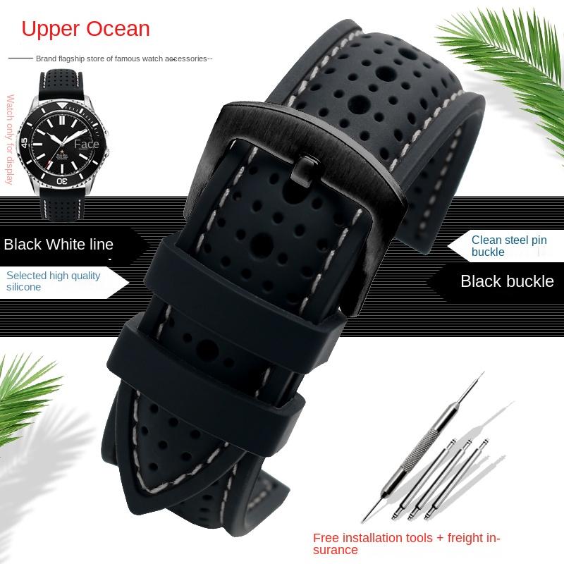 New Breathable Silicone Sports watchBand 18mm 20mm 22mm 24mm For Any Watch Rubber Wrist Strap Soft Waterproof Men's Accessories
