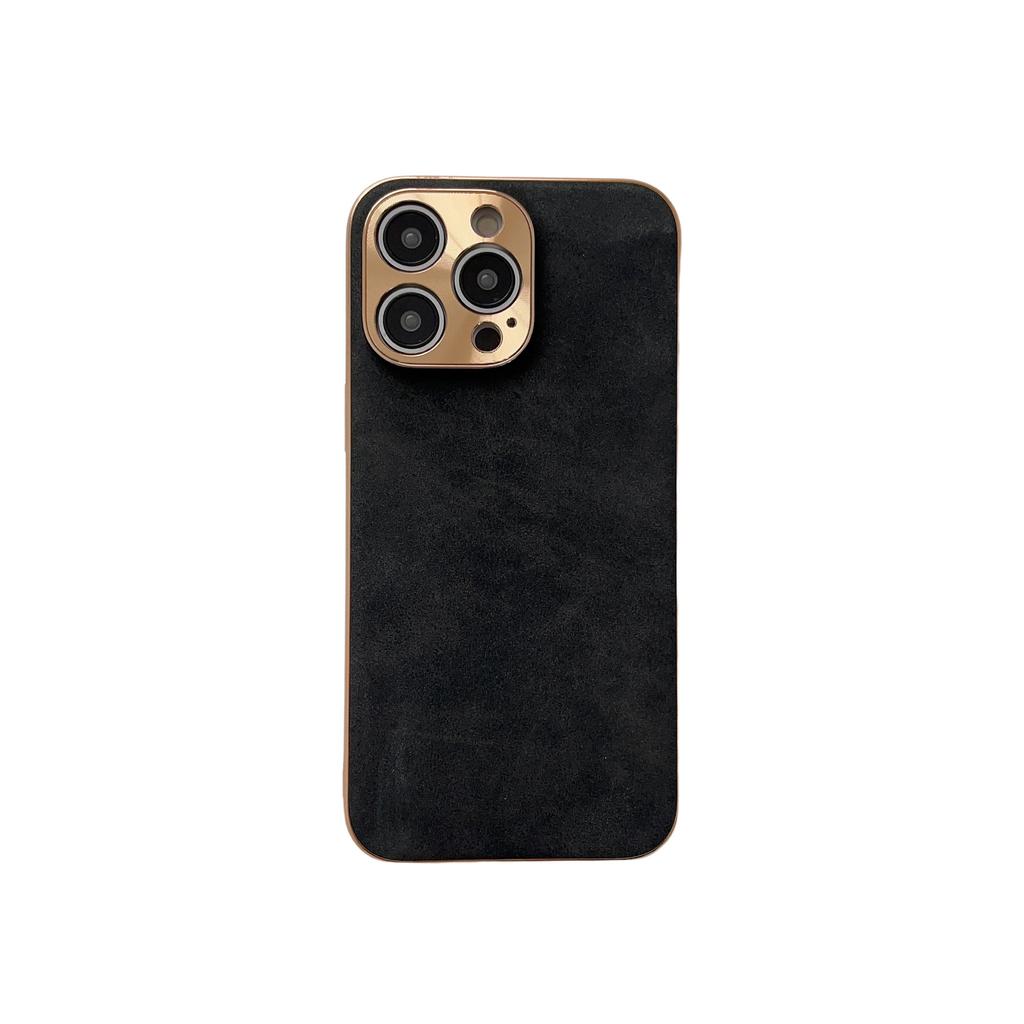 Leder-Telefonhülle für iPhone 13 11 12 14 15 Pro Max 15 Plus Galvanisierter Rahmen Lammfell-Telefonhülle für IPHON 13 14 15 Promax