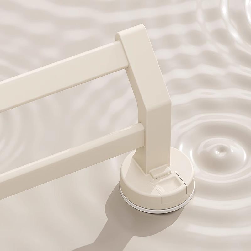 Bathroom Accessories Space Aluminum Suction Towel Rack Wall-mounted Perforation-free Storage Rack Double Pole