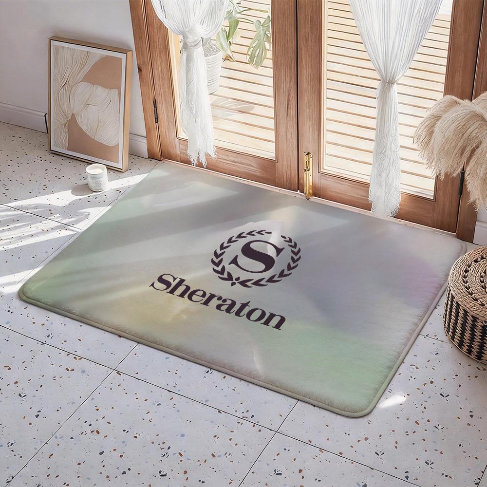 Hotel H Sheraton Hotel Floor Mat Eco  Flannel Doormat Non Slip Odorless Indoor Floor Rug Soft Short Plush Home Mat
