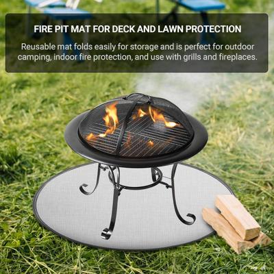 Outdoor Fireproof Mat Heat-Resistant Flame Retardant Anti-slip Deck Patio Lawn Camping Stove BBQ Grill