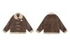 2024 Y2K Lamb Wool & Leather Mid-Length Plush Duffle Coat for Women