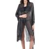 Women's Fashion Beach Solid Color Loose Beach Dress Patchwork Hollow Cover Up