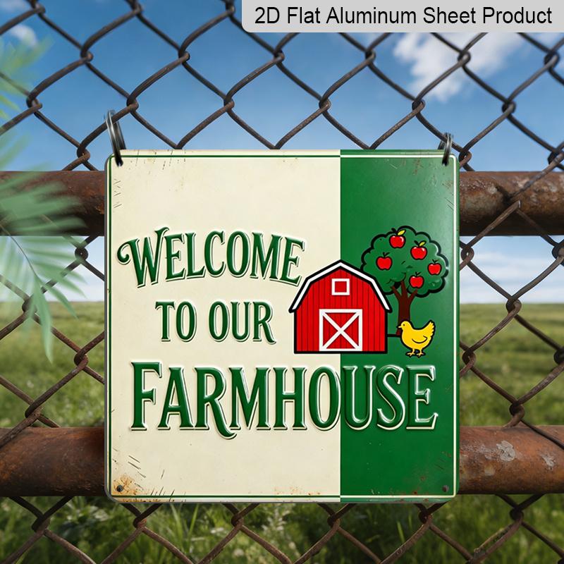 

2D Flat - 1pc, Outdoor Plaque & Wall Decor, Welcome To Our Cottage Sign, Kitchen Wall Art, Living Room Decoration, Rustic Barn Display, Country Farm 20*20cm