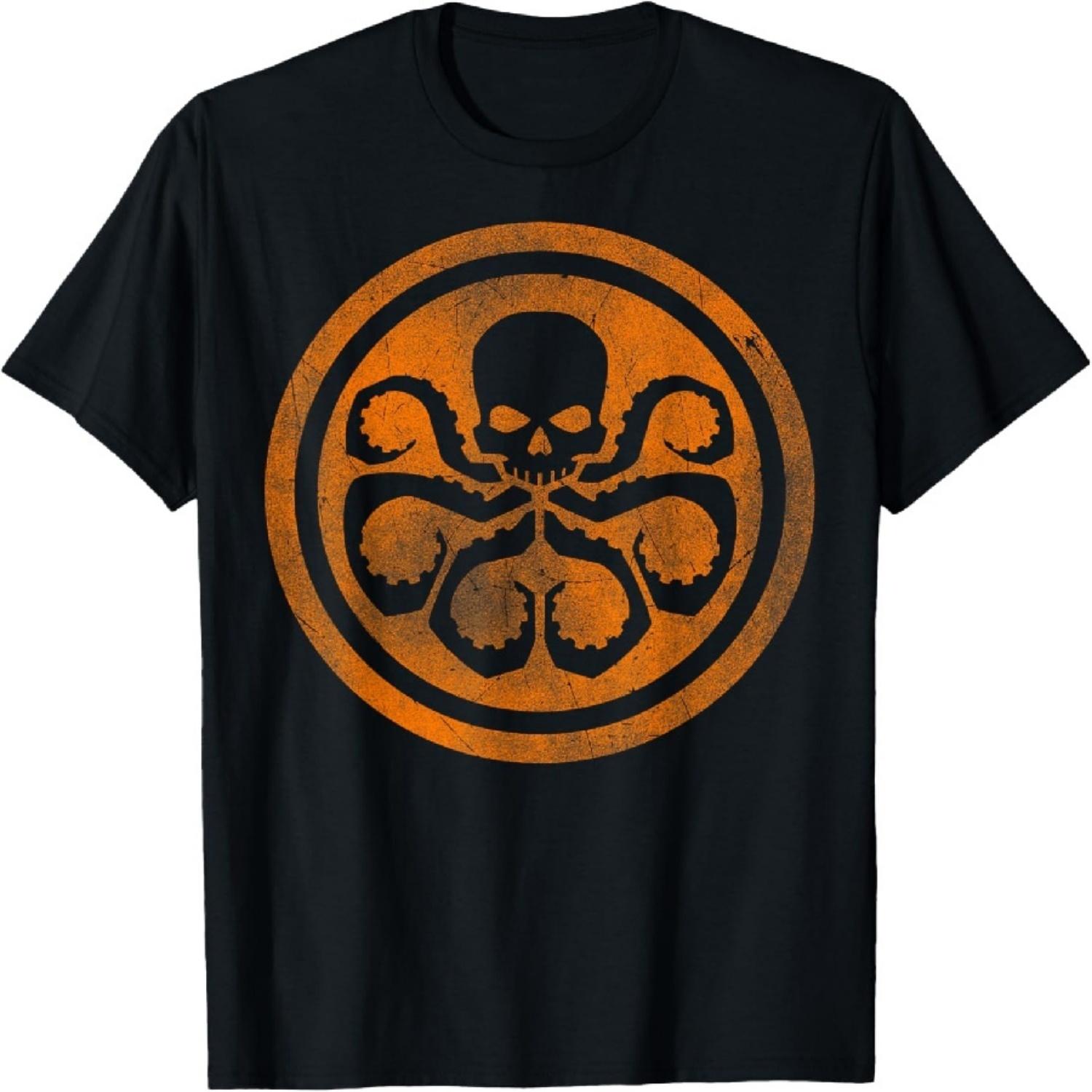 Marvel Hydra Skull Octopus Logo Orange Cut-Out Halloween T-Shirt XXXXXL разноцветный