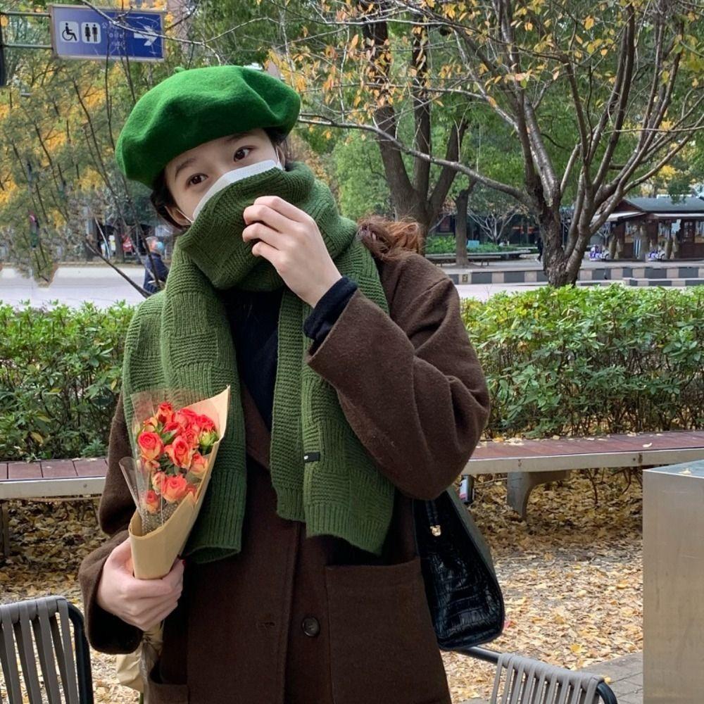 Thicken Winter Cashmere Scarves Soft Winter Shawl Elegant Knitted Scarf  Student