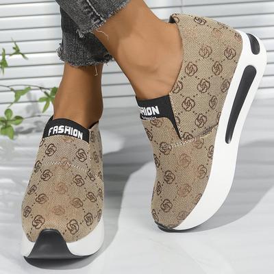 Fashion Classic Flower Embroidery Sneakers Women 2025 Non Slip Lightweight Walking Sports Shoes Woman Letter Print Platform Shoes Mujer