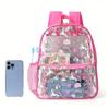 Printed Transparent Backpack Waterproof PVC Storage Bag Student Schoolbag Large-Capacity Transparent Backpack