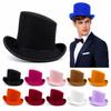 Windproof Slanted Top Hat Warm Slanted Magician's Hat Fashion Fedora Hat  Autumn Winter
