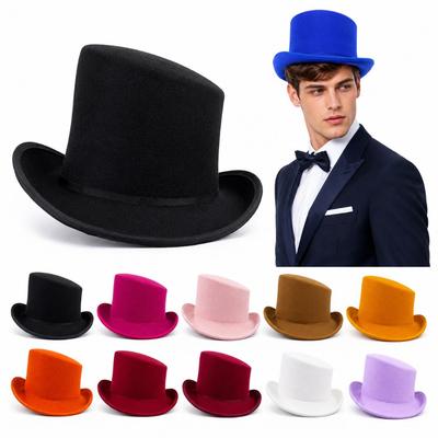 Cappello a cilindro inclinato antivento Traspirante Cappello da mago inclinato Elegante cappello Fedora Autunno Inverno