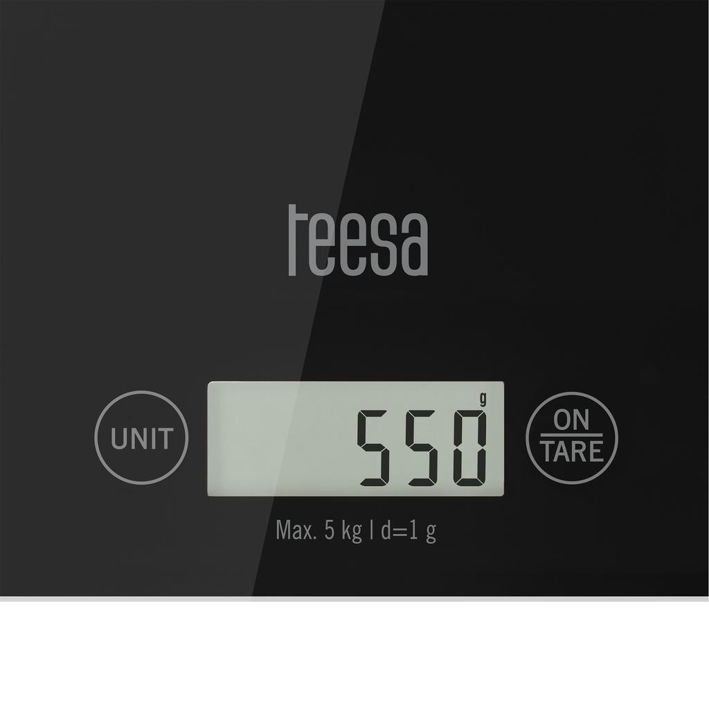 Electronic Kitchen Scale, Glass, Home, Black, Teesa, Tare, 5Kg, Tara